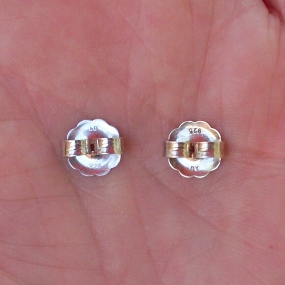 Retired David Yurman Diamond Cookie Earrings - 18K/925 - DY Backs - Picture 6 of 8